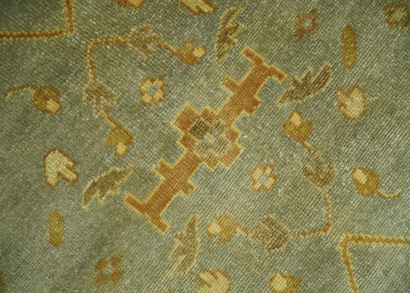 Antique Moss 8x10 Hand Knotted Gray and Brown Traditional Vintage Persian Style Wool Rug | AC22810