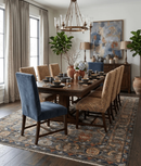 Charcoal Brown Blue Wool Oushak Traditional Area Rug Hand Knotted by The Rug Decor