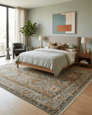 Antique Moss Wool Area Rug - Hand Knotted Traditional Persian