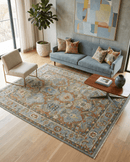 Antique Moss Wool Area Rug - Hand Knotted Traditional Persian