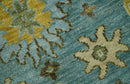 Antique Moss Green and Blue Wool Hand Knotted Traditional Oriental Oushak Multi size Wool Area Rug
