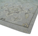 Antique Muted Silver Rug 8x11 Hand Knotted Turkish Silver, Beige and Brown Traditional Antique Persian Low Pile Area Rug