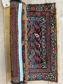 Antique Natural Dyes Small Kurdish Square Decorative Hanging Rug - 22" X 24"