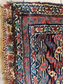 Antique Natural Dyes Small Kurdish Square Decorative Hanging Rug - 22" X 24"