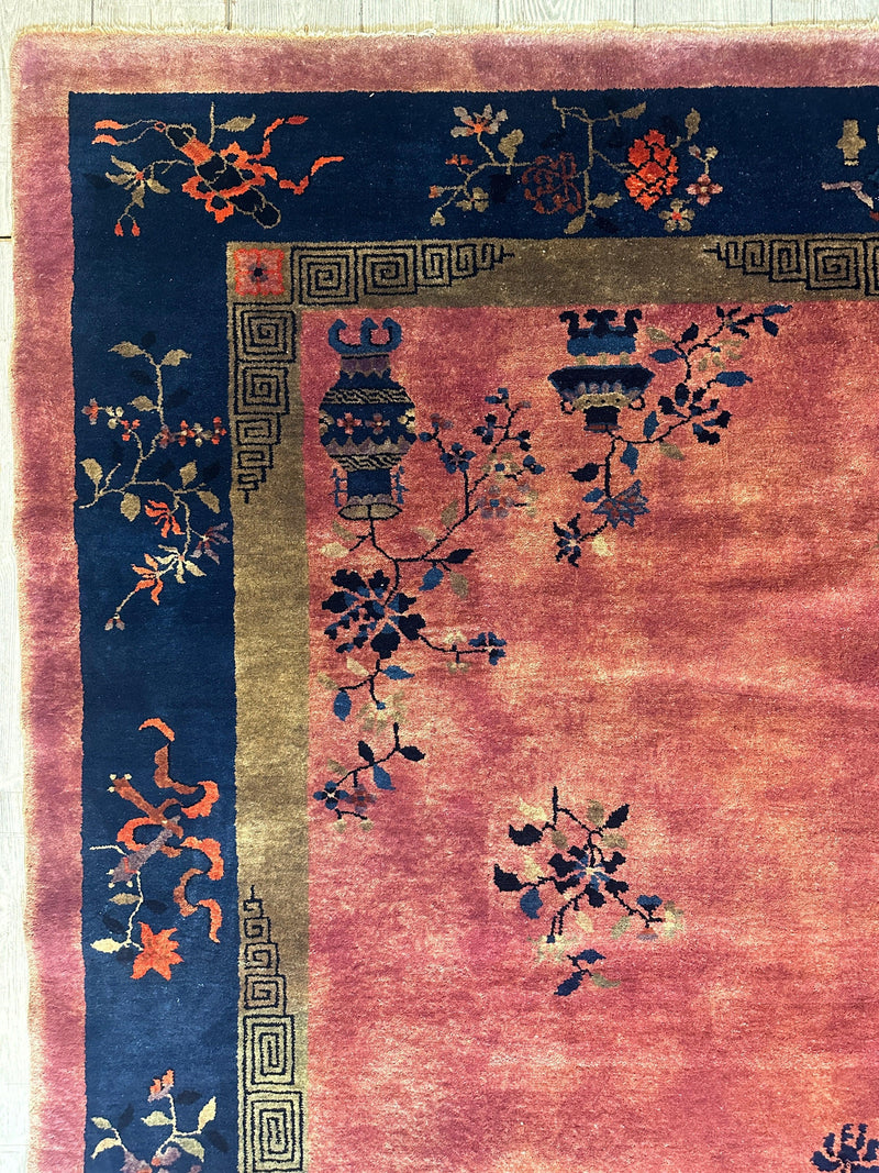 Antique Nicholas Chinese Art Deco Rug - 8'2" X 9'9"