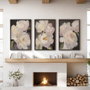 Moody Pink and White Peonies Art. Floral Set of 3 Prints by Wall Art Set