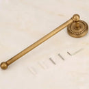 Antique ornate brass round towel ring bathroom holder by Decorbites