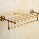 GobekUsa Brass Towel Rack, Antique Brass Holder, 50cm Shelf, Bathroom Accessories