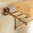 GobekUsa Brass Towel Rack, Antique Brass Holder, 50cm Shelf, Bathroom Accessories
