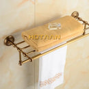 GobekUsa Brass Towel Rack, Antique Brass Holder, 50cm Shelf, Bathroom Accessories