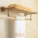 GobekUsa Brass Towel Rack, Antique Brass Holder, 50cm Shelf, Bathroom Accessories