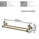 GobekUsa Double Towel Bars: Gold/Silver Bathroom Towel Rack Holder, Wall Mounted Brass
