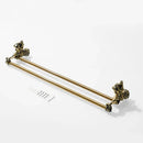 GobekUsa Double Towel Bars: Gold/Silver Bathroom Towel Rack Holder, Wall Mounted Brass