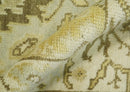 Antique Oushak 2x3 Beige and Brown Hand Knotted Entryway Wool Area Rug | TRD1925223