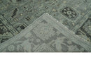 Antique Oushak Hand Knotted Wool Area Rug - Silver and Charcoal by The Rug Decor