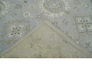 Antique Style Pastel Silver, Beige and Gray Low Pile Multi Size Oushak wool Area Rug