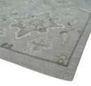 Antique Handcrafted Oushak Wool Area Rug - Silver Beige Gray Hand Knotted Low Pile by The Rug Decor