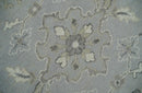 Antique Style Pastel Silver, Beige and Gray Low Pile Multi Size Oushak wool Area Rug