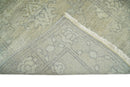 Beige and Gray Wool Hand Knotted Area Rug 2x3 - Antique Persian Oushak Design Entryway