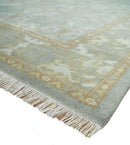 Antique Persian 8x10 Hand Knotted Gray and Beige Traditional Persian Oushak Wool Rug | AC1810