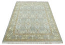 Antique Persian 8x10 Hand Knotted Gray and Beige Traditional Persian Oushak Wool Rug | AC1810