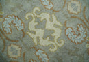 Antique Persian 8x10 Hand Knotted Gray and Beige Traditional Persian Oushak Wool Rug | AC1810