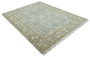 Antique Persian 8x10 Hand Knotted Gray and Beige Traditional Persian Oushak Wool Rug | AC1810