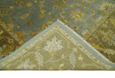 Antique Gray and Moss Brown Hand Knotted Wool Area Rug 8x10 Traditional Persian Oushak