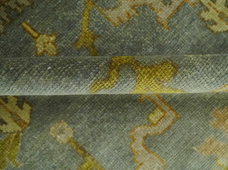 Antique Persian Gray and Moss Brown 8x10 Hand Knotted Traditional Oushak Wool Rug | AC9810