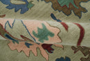 Hand Tufted Beige, Blue and Peach Traditional Oushak Custom Made wool Area Rug, Kids, Living Room and Bedroom Rug