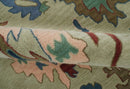 Hand Tufted Wool Area Rug Beige Blue Peach Traditional Oushak Design Custom Made by The Rug Decor