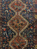 Antique Persian Khamseh Tribal Rug 4' x 5’10”