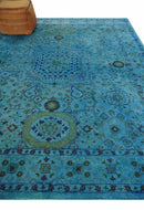 Wool Area Rug - Blue Mamluk Antique Design Hand Tufted Overdyed by The Rug Decor