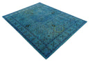 Wool Area Rug - Blue Mamluk Antique Design Hand Tufted Overdyed by The Rug Decor