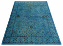 Wool Area Rug - Blue Mamluk Antique Design Hand Tufted Overdyed by The Rug Decor