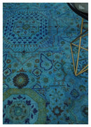 Wool Area Rug - Blue Mamluk Antique Design Hand Tufted Overdyed by The Rug Decor