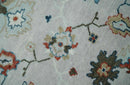 Ivory and Blue Hand-Knotted Traditional Wool Oushak Area Rug - Persian-Inspired Design by The Rug Decor