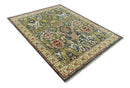 Hand Knotted Wool Area Rug Green Ivory Gray Antique Traditional