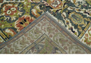 Hand Knotted Wool Area Rug Green Ivory Gray Antique Traditional by The Rug Decor