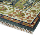 Hand Knotted Wool Area Rug Green Ivory Gray Antique Traditional by The Rug Decor