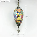 GobekUsa Bronze Glass Teardrop Pendant Lighting - Colorful, Antique, 1/3 Heads Suspended Fixture