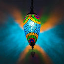 GobekUsa Bronze Glass Teardrop Pendant Lighting - Colorful, Antique, 1/3 Heads Suspended Fixture