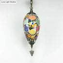 GobekUsa Bronze Glass Teardrop Pendant Lighting - Colorful, Antique, 1/3 Heads Suspended Fixture