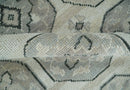 8x10 Hand Knotted Silver, Beige and Gray Traditional Low Pile Area Rug