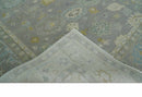 Wool Area Rug Antique Silver Hand Knotted Oushak Turkish Craftsmanship Premium Quality