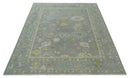 Wool Area Rug Antique Silver Hand Knotted Oushak Turkish Craftsmanship Premium Quality by The Rug Decor