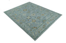Antique Blue and Brown Turkish Oushak Hand Knotted Wool Area Rug Traditional by The Rug Decor
