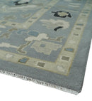 Wool Area Rug - Silver Beige Hand Knotted Traditional Antique by The Rug Decor