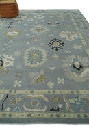 Wool Area Rug - Silver Beige Hand Knotted Traditional Antique