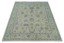 Antique Silver Hand knotted Traditional Multi Size Oushak Wool area Rug